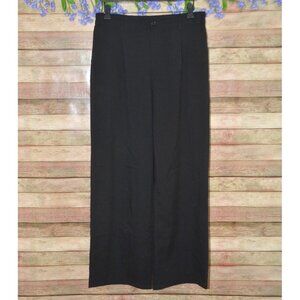 Black Flowey Wide Leg Elastic Waist Casual Pants Size L Closet Staple Career